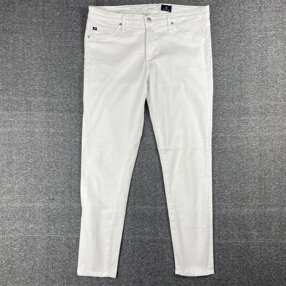 AG Adriano Goldschmeid Pants Womens Size 31R White Abbey Ankle Super Skinny Norm